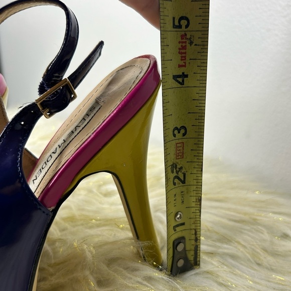 Steve Madden P-Evan Patent High Heel Slingback‎ Strap Open Toe 6 - Picture 11 of 11